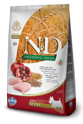 N&D Düşük Tahıllı Tavuk Etli ve Narlı Küçük Irk Yetişkin Köpek Maması 7 kg