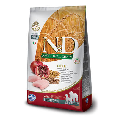 N&D Düşük Tahıllı Tavuk Etli ve Narlı Light Yetişkin Köpek Maması 12 kg - 1