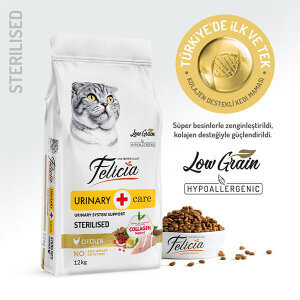 Felicia Düşük Tahıllı Kısırlaştırılmış Tavuklu Kedi Maması 12 KG