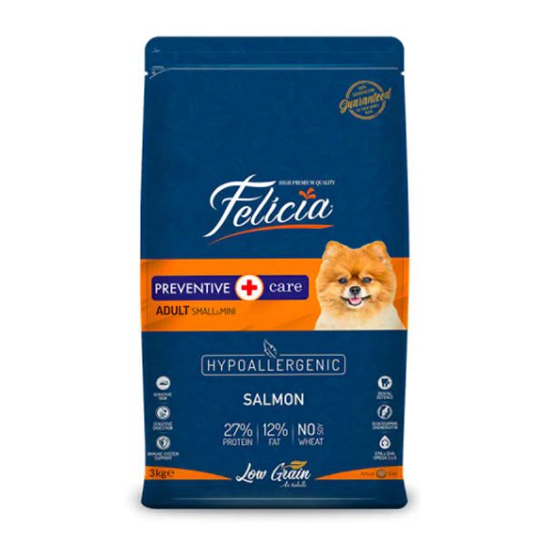 Felicia Hypoallergenic Somonlu Küçük Irk Köpek Maması 3 Kg - 1