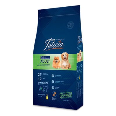 Felicia Küçük ve Orta Irk Köpekler İçin Kuzu Etli Köpek Maması 3 KG - 1