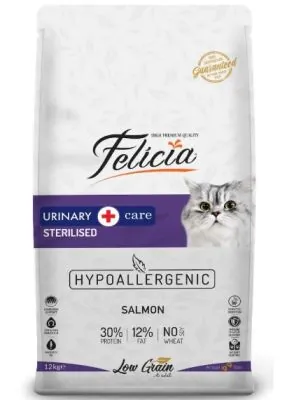 Felicia Düşük Tahıllı HypoAllergenic Somonlu Kısırlaştırılmış Kedi Maması 12 KG - 1