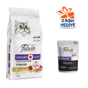 Felicia Düşük Tahıllı HypoAllergenic Somonlu Kısırlaştırılmış Kedi Maması 12 KG