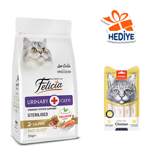 Felicia Düşük Tahıllı HypoAllergenic Somonlu Kısırlaştırılmış Kedi Maması 2 KG - 1