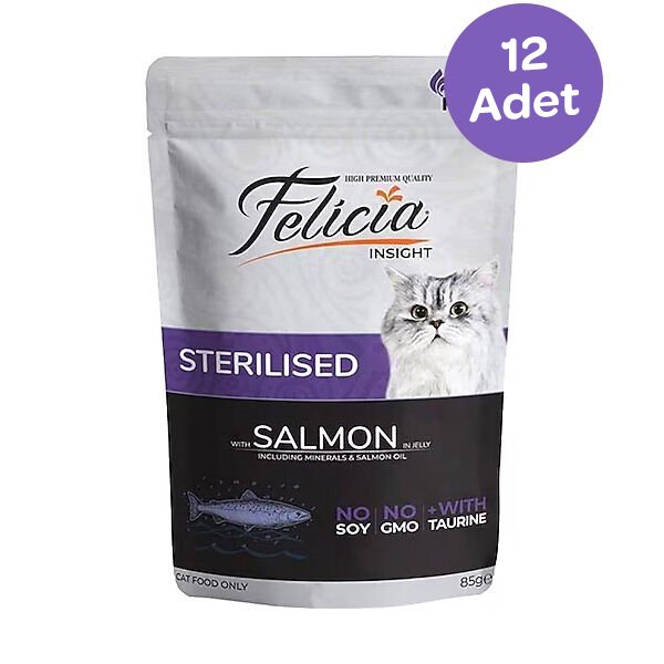 Felicia Tahılsız Somonlu Kısırlaştırılmış Yaş Kedi Maması 85 Gr x 12 Adet - 1
