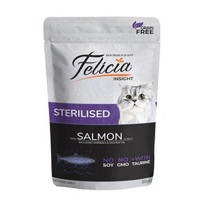 Felicia Tahılsız Somonlu Kısırlaştırılmış Yaş Kedi Maması 85 Gr