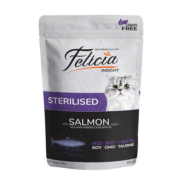 Felicia Tahılsız Somonlu Kısırlaştırılmış Yaş Kedi Maması 85 Gr - 1