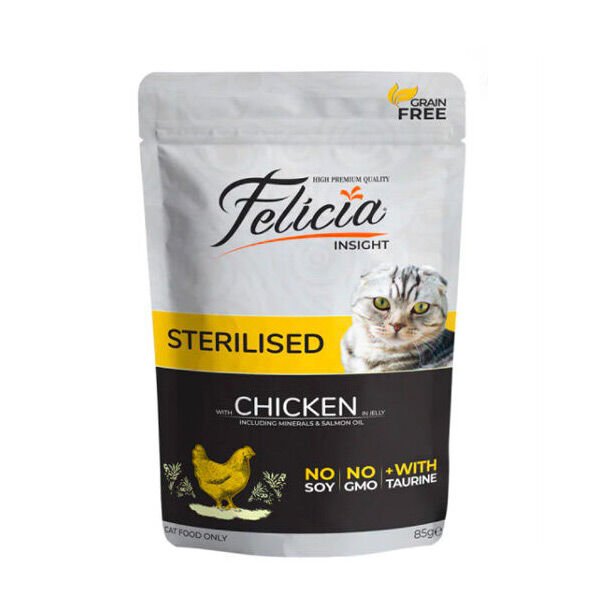 Felicia Tahılsız Tavuklu Kısırlaştırılmış Yaş Kedi Maması 85 Gr - 1