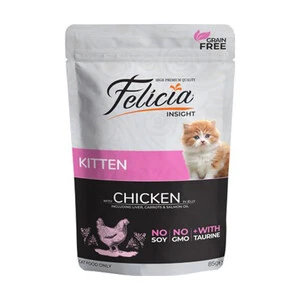 Felicia Tahılsız Yavru Tavuklu Yaş Kedi Maması 85 Gr