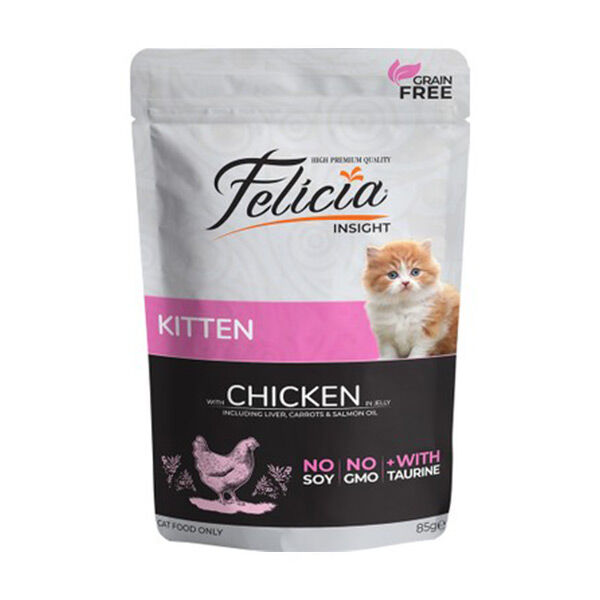 Felicia Tahılsız Pouch Yavru Tavuklu Yaş Kedi Maması 85 Gr - 1