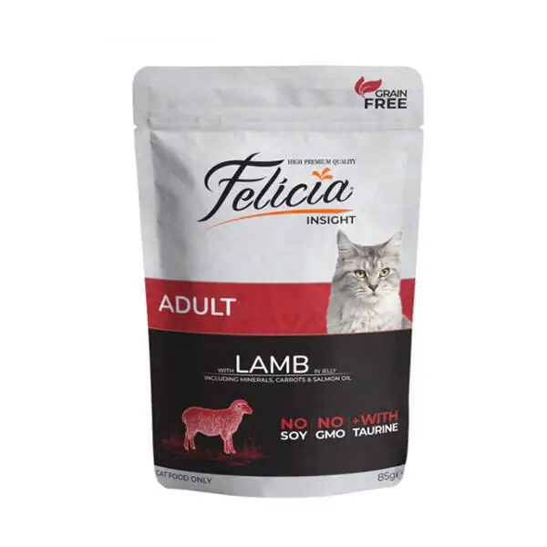 Felicia Tahılsız Yetişkin Kuzu Etli Yaş Kedi Maması 85 Gr - 1