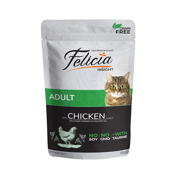 Felicia Tahılsız Yetişkin Tavuklu Yaş Kedi Maması 85 Gr - 1