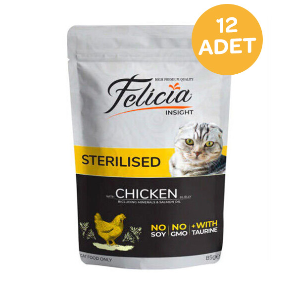 Felicia Tahılsız Tavuklu Kısırlaştırılmış Yaş Kedi Maması 85 Gr x 12 Adet - 1
