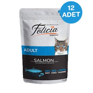 Felicia Tahılsız Yetişkin Somonlu Yaş Kedi Maması 85 Gr x 12 Adet