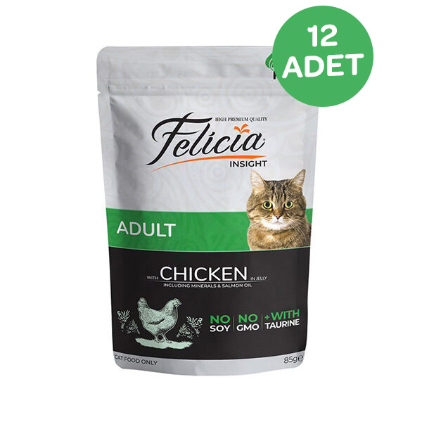 Felicia Tahılsız Yetişkin Tavuklu Yaş Kedi Maması 85 Gr x 12 Adet - 1