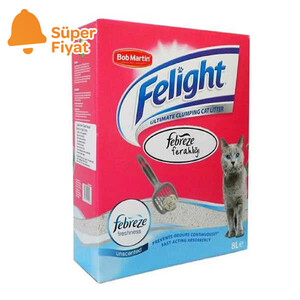 Felight Febreze Süper Beyaz Bentonit Topaklanan Kedi Kumu 8 LT