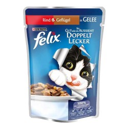 Felix Çifte Lezzet Sığır Etli ve Tavuklu Yaş Mama 100 Gr