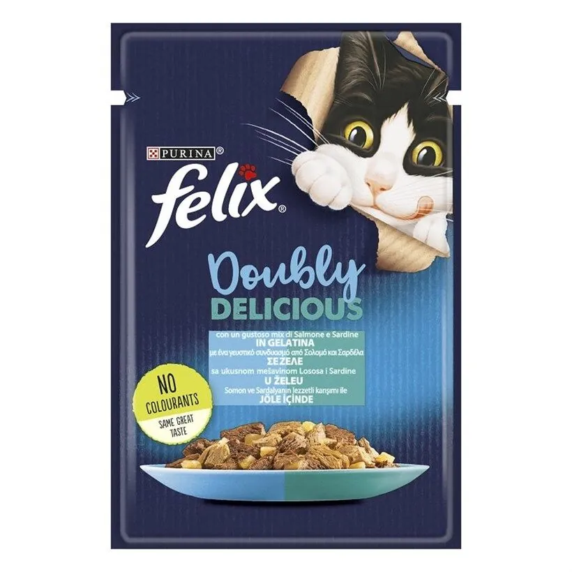 Felix Çifte Lezzet Somon ve Sardalyalı Yaş Kedi Maması 85 Gr - 2