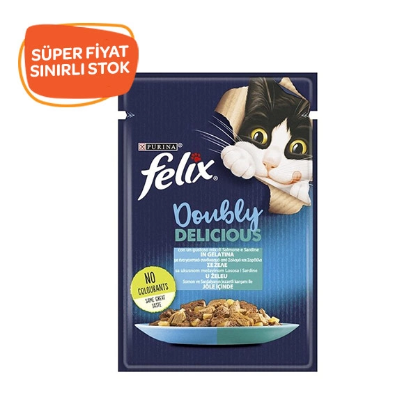 Felix Çifte Lezzet Somon ve Sardalyalı Yaş Kedi Maması 85 Gr - 1