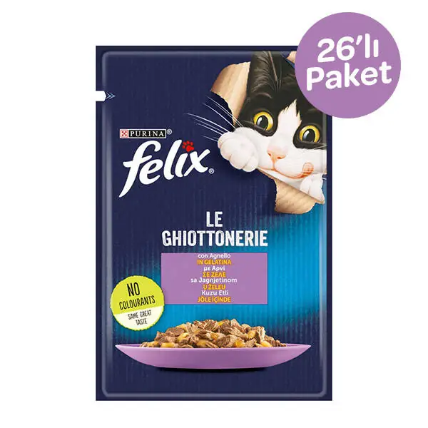 Felix Kuzu Etli Kedi Yaş Maması 85 gr x 26 - 1
