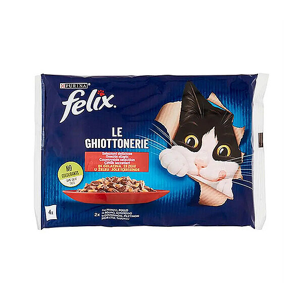 Felix Multipack Jelly Sığır Etli ve Tavuklu Kedi Yaş Maması 85 g (4 Adet)