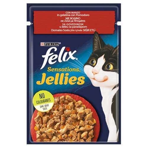 Felix Sensations Sığır Etli ve Domatesli Yaş Kedi Maması 85 Gr - 1