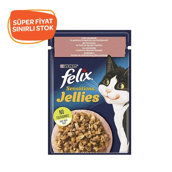 Felix Sensations Somon ve Karidesli Yaş Kedi Maması 85 Gr - 1
