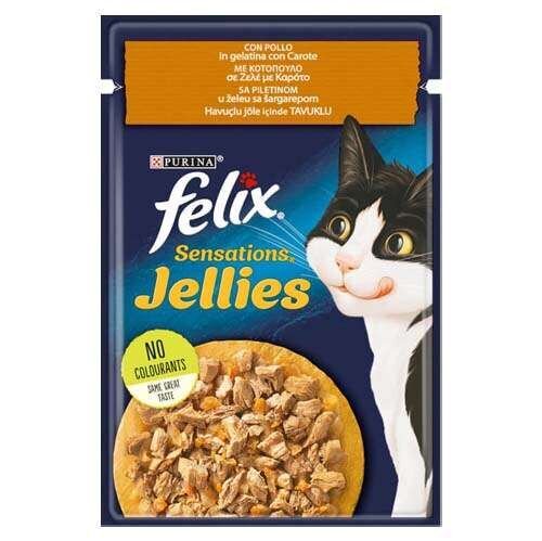 Felix Sensations Tavuk Etli ve Havuçlu Yaş Kedi Maması 85 Gr - 1