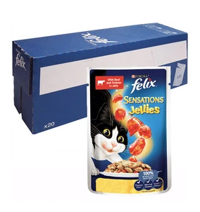 Felix Sensations Sığır Eti ve Domatesli Yaş Kedi Maması 100 GR * 20 Adet - 2