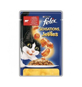 Felix Sensations Sığır Eti ve Domatesli Yaş Kedi Maması 100 GR * 20 Adet