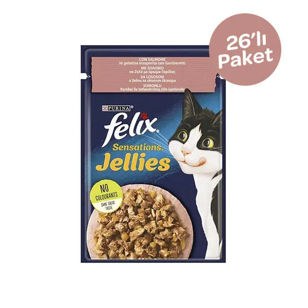 Felix Sensations Somon& Karidesli Yaş Kedi Maması 85 gr x 26 - 1