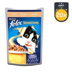 Felix Sensations Somonlu ve Karidesli Yaş Kedi Maması 100 GR * 20 Adet