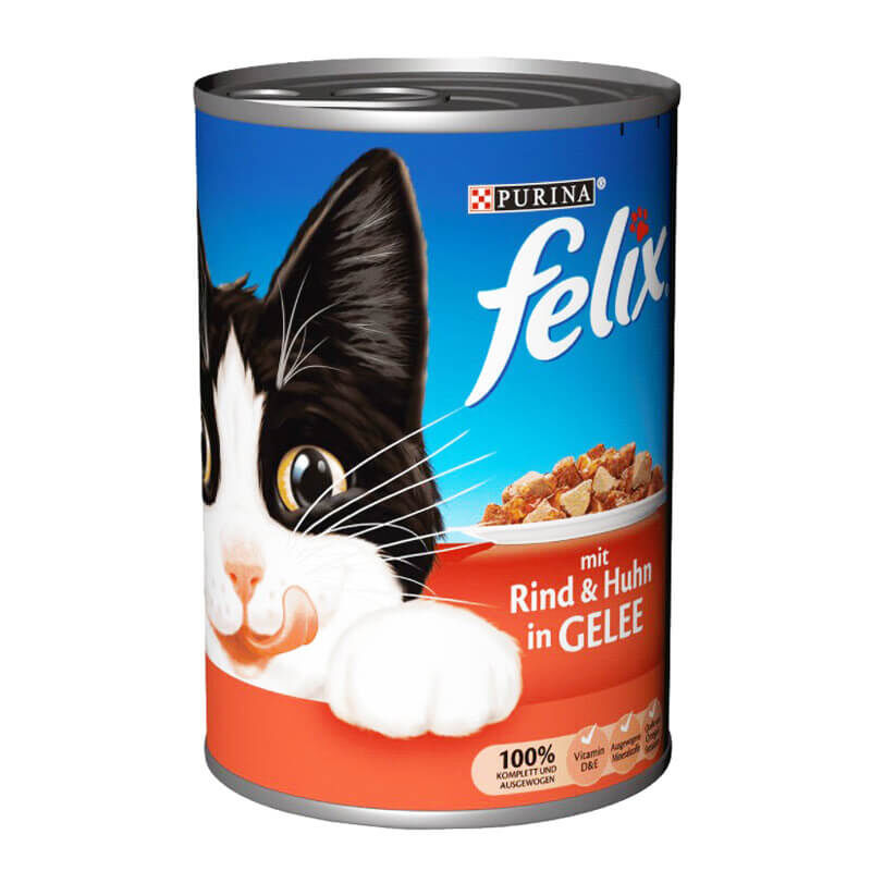 Felix Sığır Etli ve Tavuklu Yetişkin Kedi Yaş Maması 400 Gr - 1