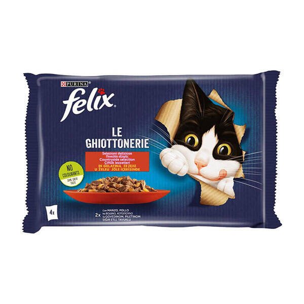 Felix Sığır Etli Yaş Kedi Maması 4 x 85 gr - 1