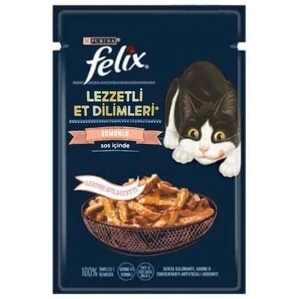 Felix Somonlu Lezzetli Et Dilimleri Yaş Kedi Maması 80 Gr