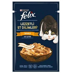 Felix Tavuklu Lezzetli Et Dilimleri Yaş Kedi Maması 80 Gr