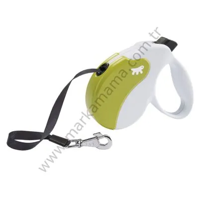 FerPlast Amigo Large Yeşil-Beyaz Otomatik Şerit Köpek Gezdirme Tasması 50 KG 5 Mt - 1