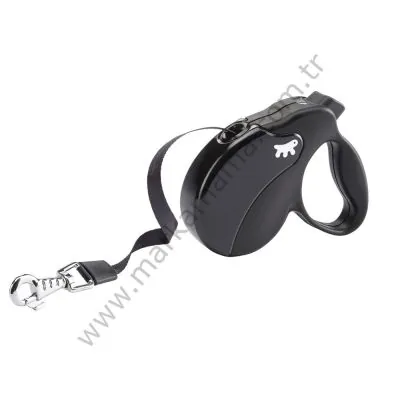 Ferplast Amigo Small Siyah Otomatik Şerit Köpek Gezdirme Tasması - 1