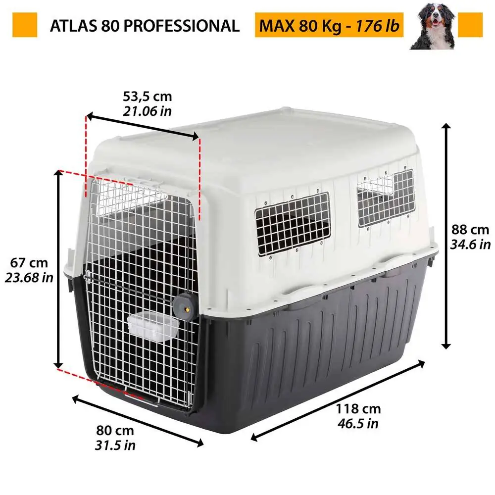 Ferplast Atlas 80 Köpek Taşıma Kafesi 80x118x88 cm - 2