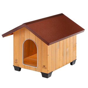 Ferplast Domus Ahşap Köpek Kulübesi Medium – 50x65x55 cm İç Ölçüler - Orta Boy Köpekler İçin Dayanıklı ve Yalıtımlı Kulübe