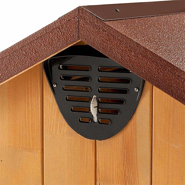 Ferplast Domus Ahşap Köpek Kulübesi Medium – 50x65x55 cm İç Ölçüler - Orta Boy Köpekler İçin Dayanıklı ve Yalıtımlı Kulübe - 5