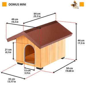 Ferplast Domus Canile Small Ahşap Köpek Kulübesi – 60,5×73,5×54,5 cm İç Ölçüler - Küçük / Orta Irklar - 3