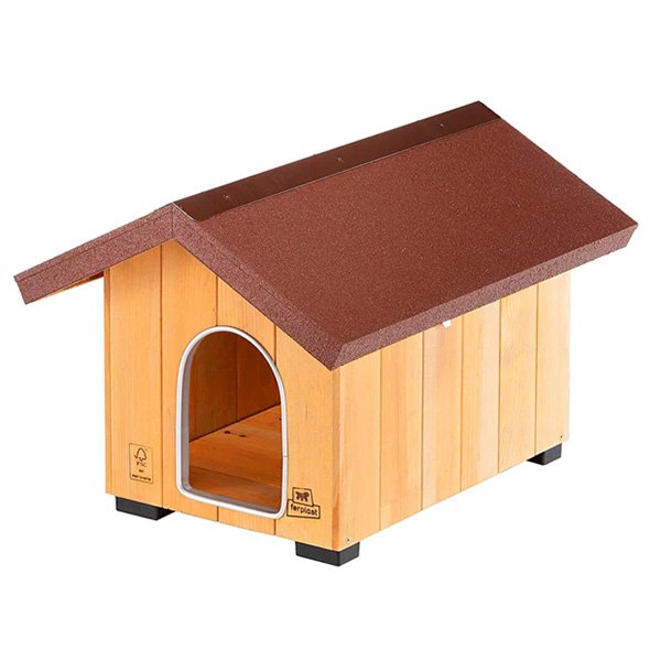 Ferplast Domus Canile Small Ahşap Köpek Kulübesi – 60,5×73,5×54,5 cm İç Ölçüler - Küçük / Orta Irklar - 1