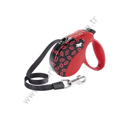 Ferplast Dudak Desenli Otomatik Köpek Gezdirme Tasması 15 KG 5 Mt. - 1