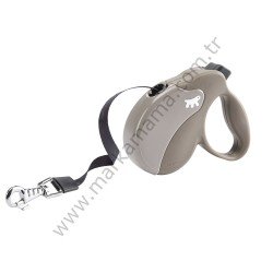 Ferplast Gri Otomatik Köpek Gezdirme Tasması 15 KG 5 Mt.