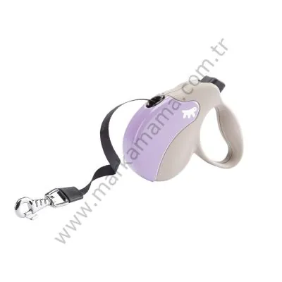 Ferplast Lila-Bej Otomatik Köpek Gezdirme Tasması 12 KG 3 Mt. - 1