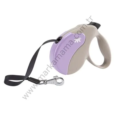 Ferplast Lila-Bej Otomatik Köpek Gezdirme Tasması 50 KG 5 Mt. - 1