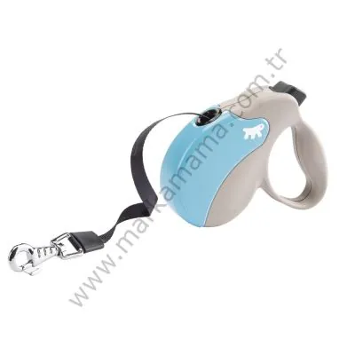 Ferplast Mavi-Bej Otomatik Köpek Gezdirme Tasması 15 KG 5 Mt. - 1