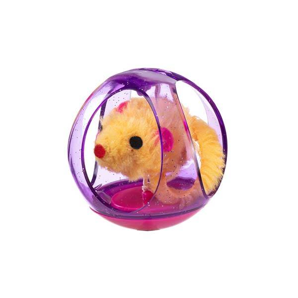 Ferplast PA 5214 Yuvarlak Top İçinde Peluş Kedi Oyuncağı 6 cm - 1