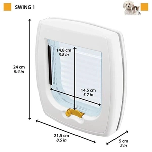 Ferplast Swing 1 Kedi Kapısı Kahverengi 2 Yönlü Kilitleme Sistemi – Ahşap, Metal ve Cam Kapılara Uyumlu 14,8 x 14,5 cm - 4